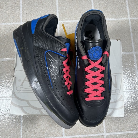 Air Jordan 2 Low Off-White Retro SP Black Blue Size 11 Mens Sneakers DJ4375-004 - Picture 1 of 10
